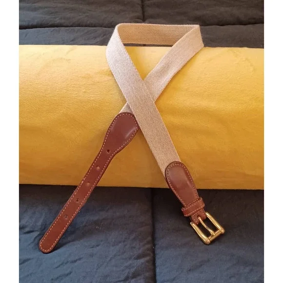 J. Crew Belt Womens 28 Classic Preppy Leather Canvas Retro Basic Simple Everyday - Picture 1 of 4